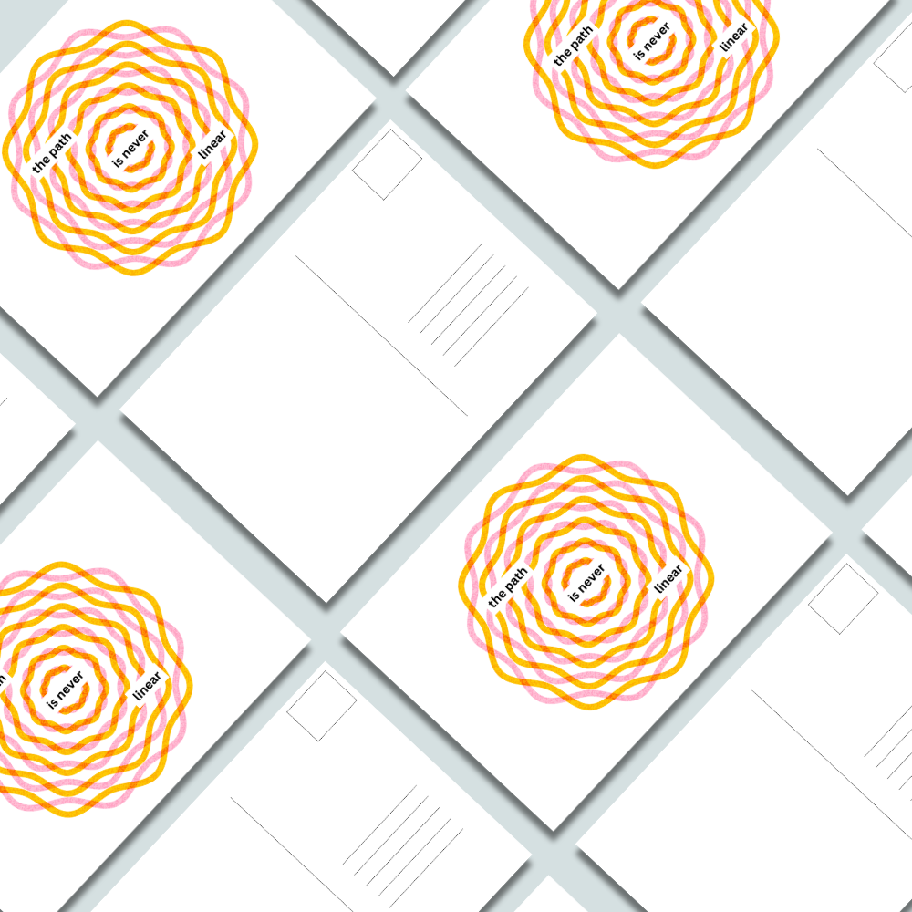 The Path Is Never Linear - Postcard
