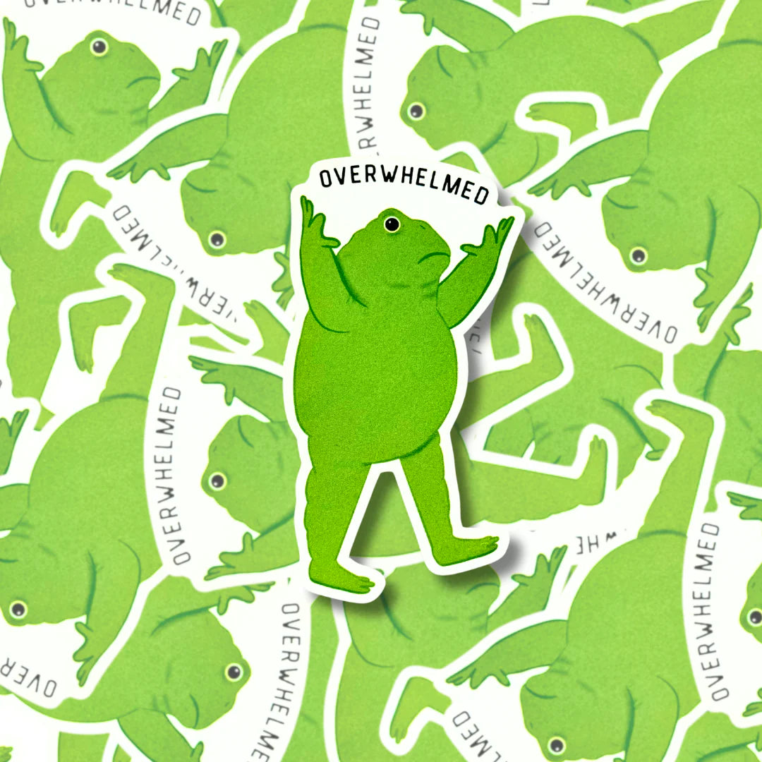 Overwhelmed Frog - Mini Sticker