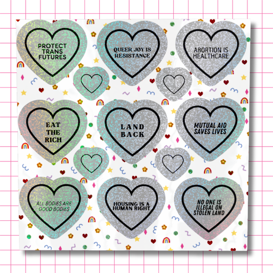 Social Justice Hearts - Sticker Sheet