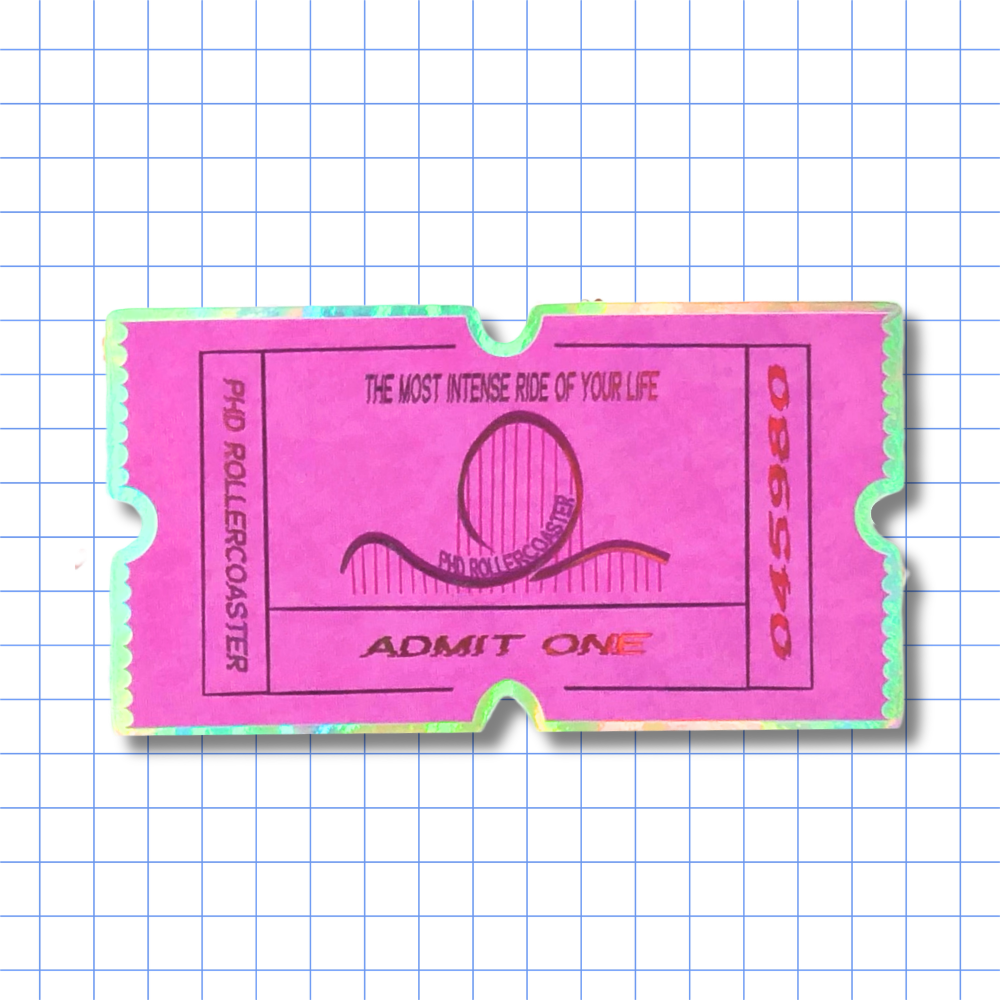 PhD Rollercoaster - Sticker