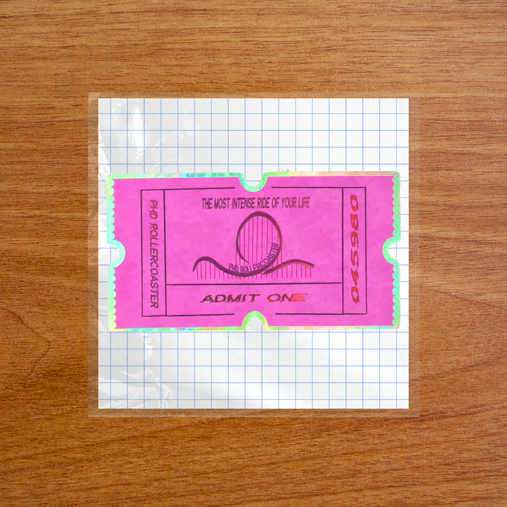 PhD Rollercoaster - Sticker