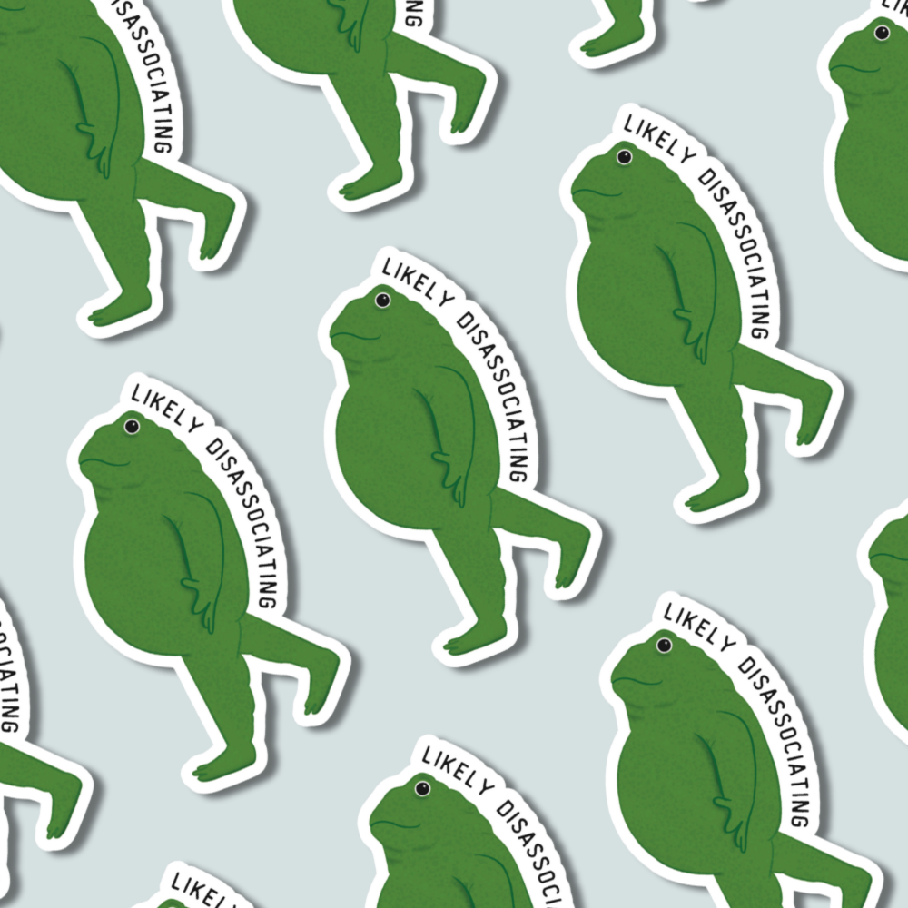 Likely Disassociating Frog - Sticker