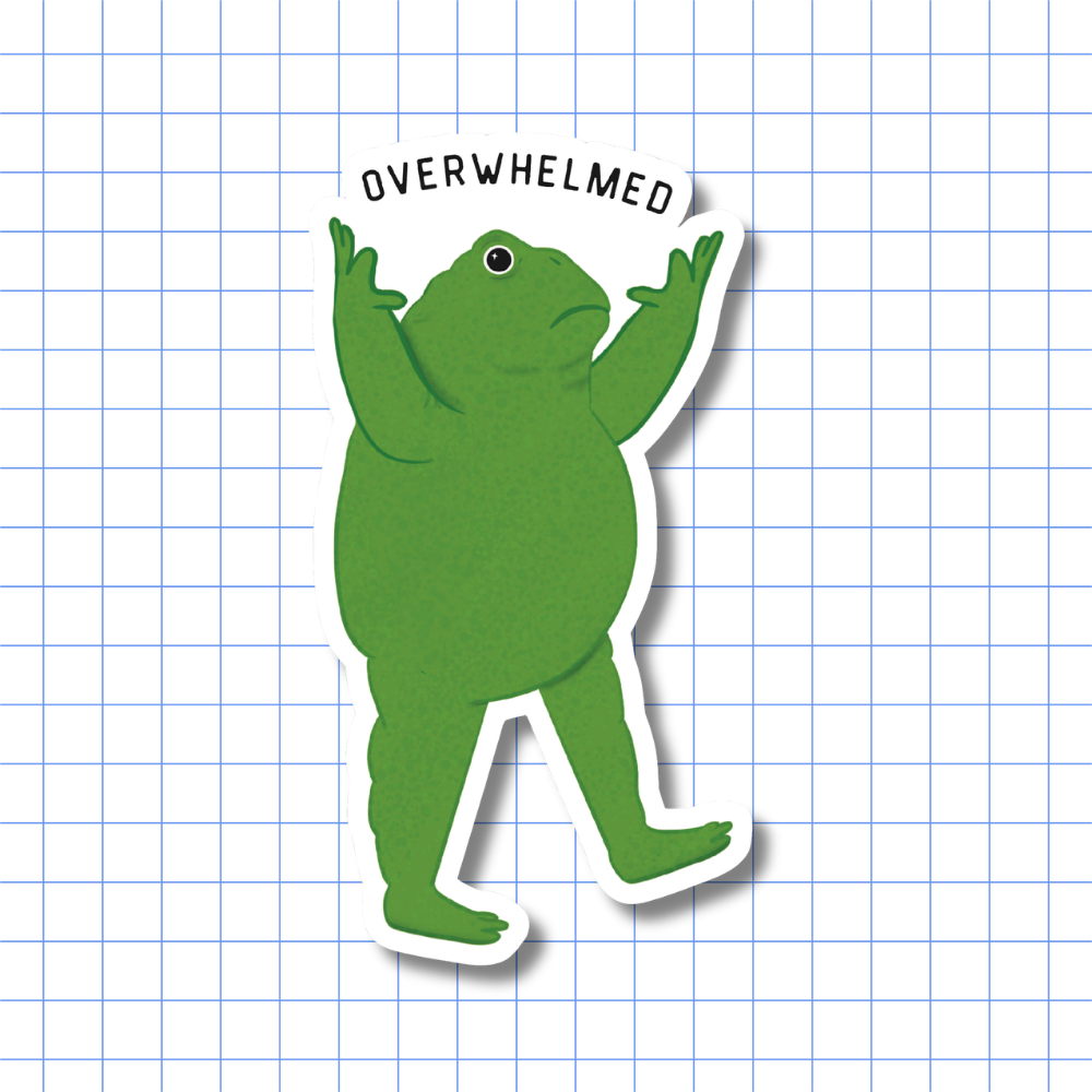 Overwhelmed Frog - Sticker
