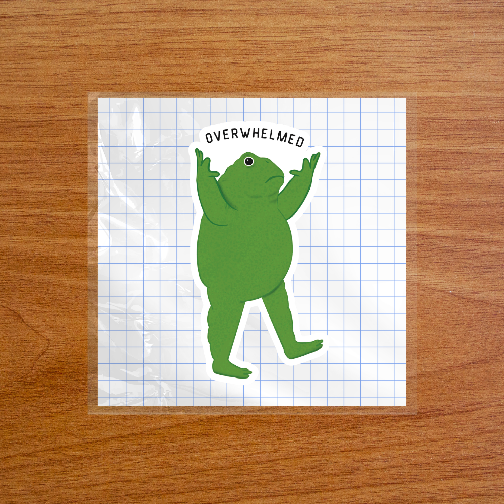Overwhelmed Frog - Sticker