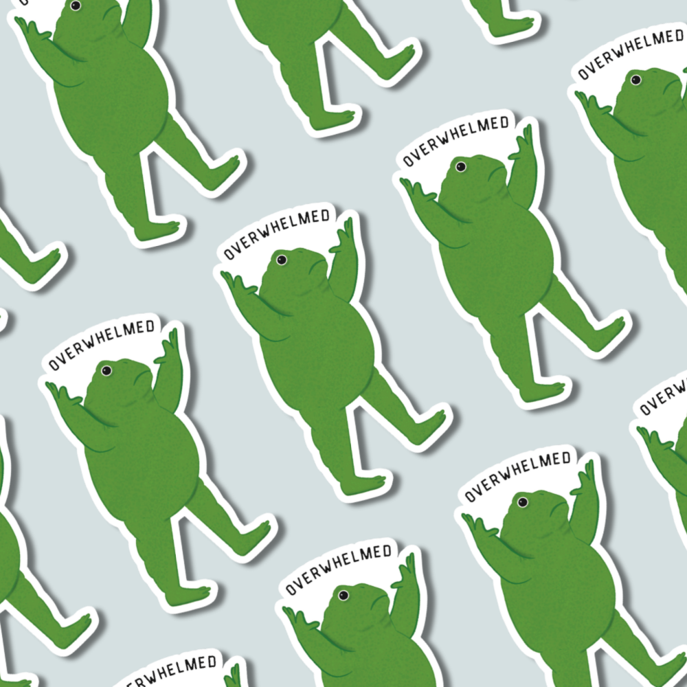 Overwhelmed Frog - Sticker