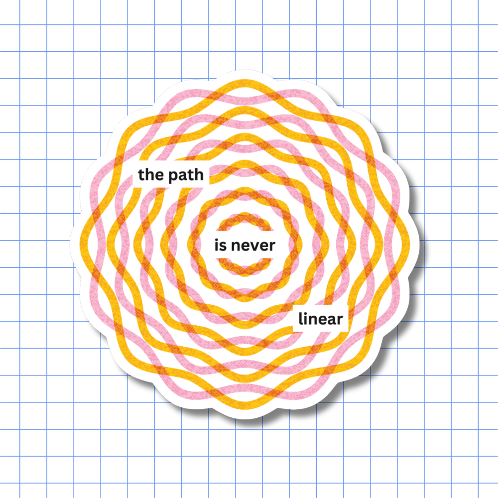 The Path is Never Linear - Sticker