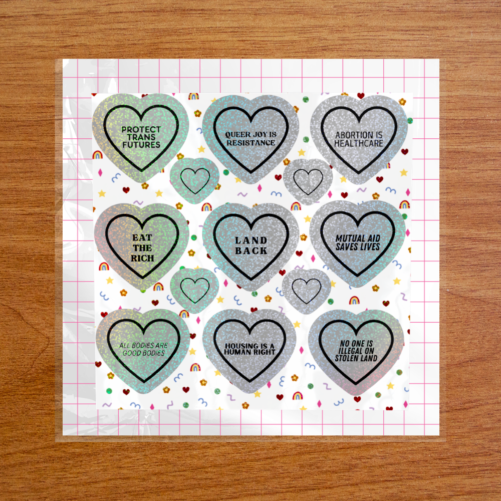 Social Justice Hearts - Sticker Sheet