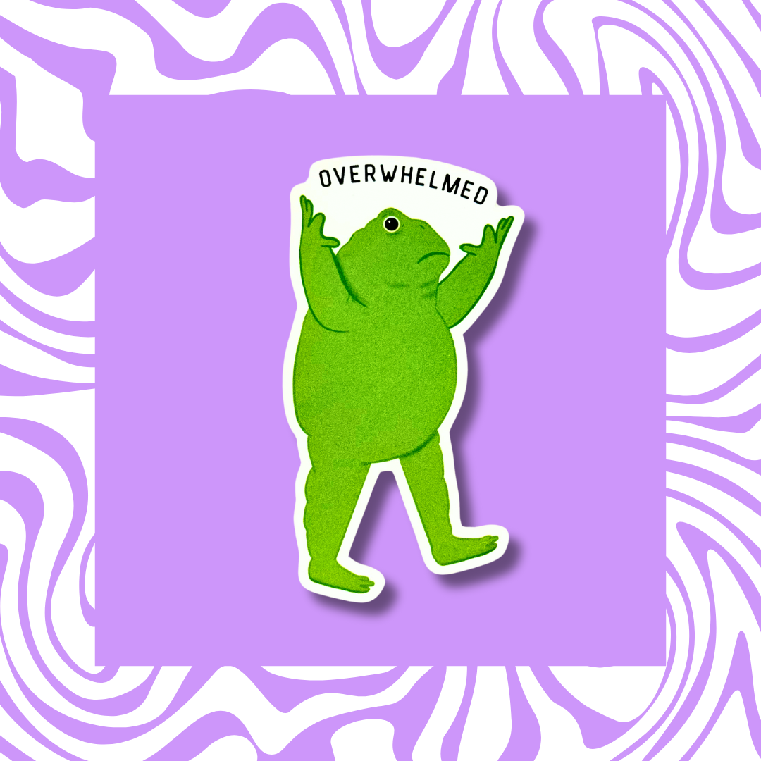 Overwhelmed Frog - Sticker