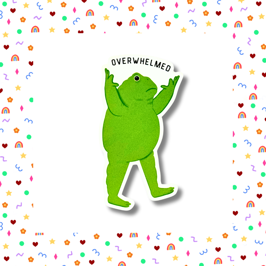 Overwhelmed Frog - Mini Sticker