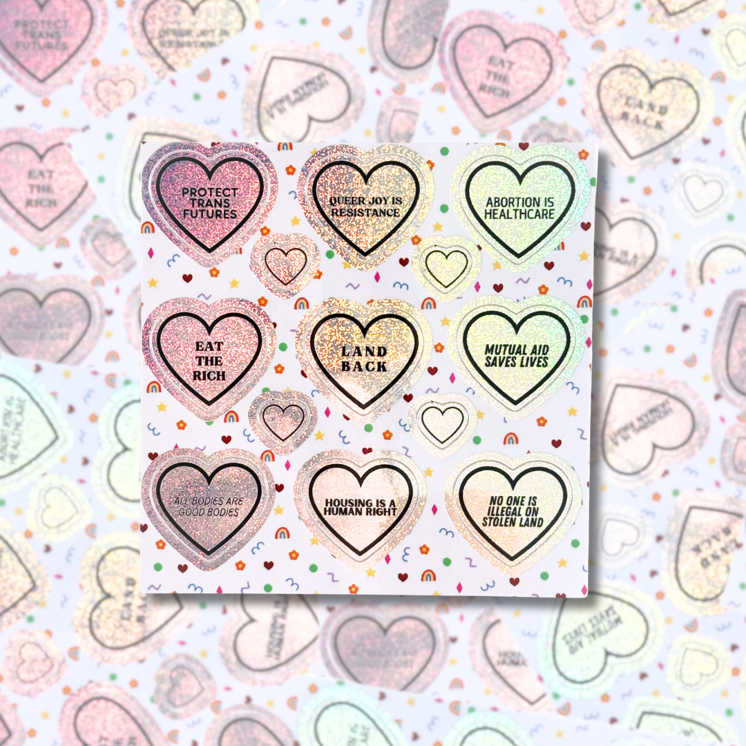 Social Justice Hearts - Sticker Sheet