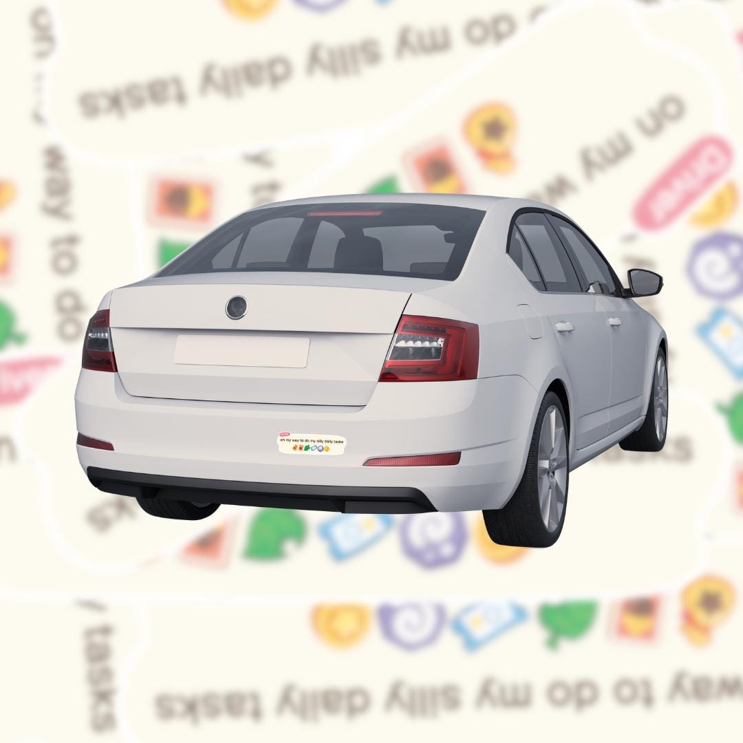AC My Silly Daily Tasks Bumper Sticker - Cozy Gamer ACNH Inspired Car Decal