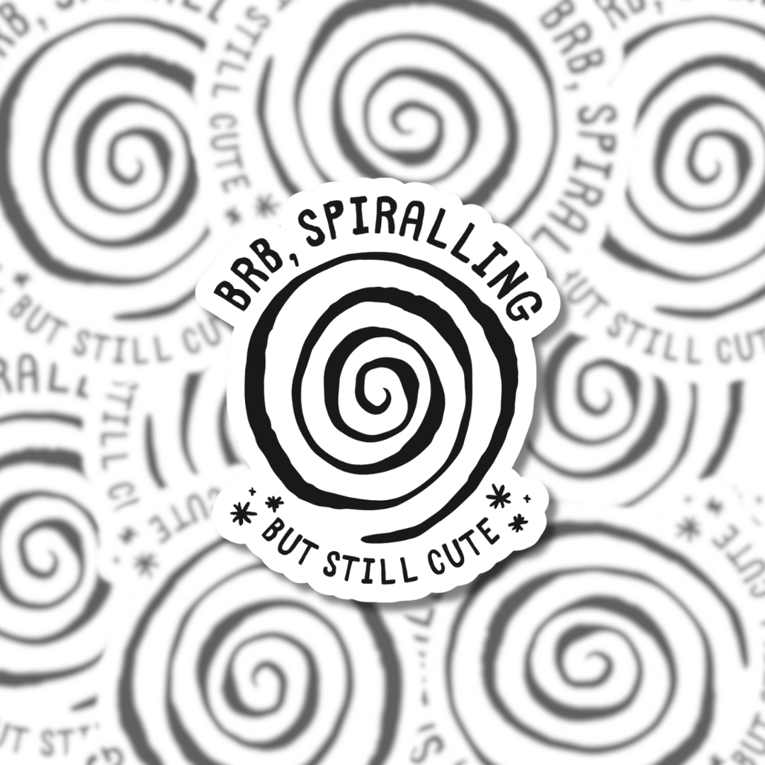 brb spiralling (but still cute) – Sticker