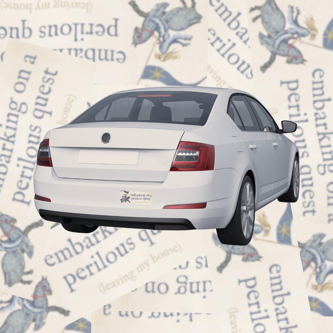 Embarking on a Perilous Quest - Bumper Sticker – Baddie Sticker Studio