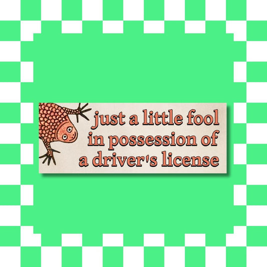 Just a Little Fool Bumper Sticker – Medieval Manuscript Car Decal