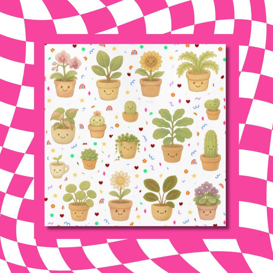Kawaii Plant Sticker Sheet – Waterproof Vinyl Bujo Stickers