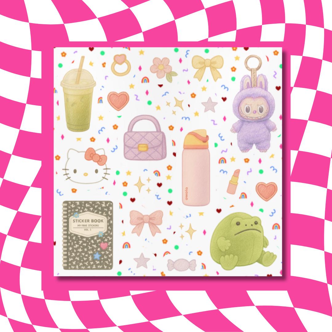Pastel Girl Stickers – Matcha, Frog, Accessories, Waterproof Vinyl