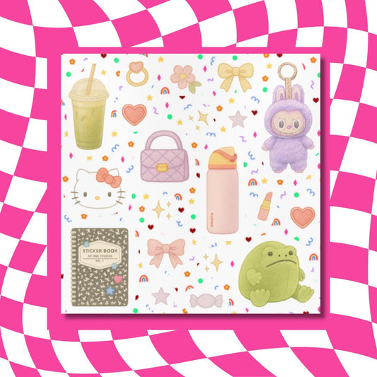 Pastel Girl Stickers – Matcha, Frog, Accessories, Waterproof Vinyl