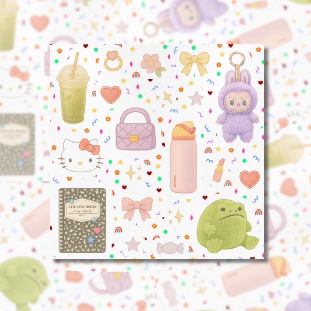 Pastel Girl Stickers – Matcha, Frog, Accessories, Waterproof Vinyl