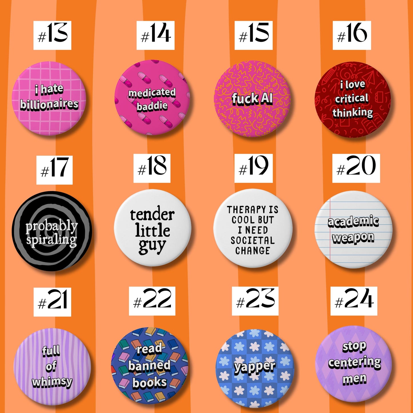 Pick-A-Pin Button Badges - Funny Meme Humour Button Pins (1 Inch)