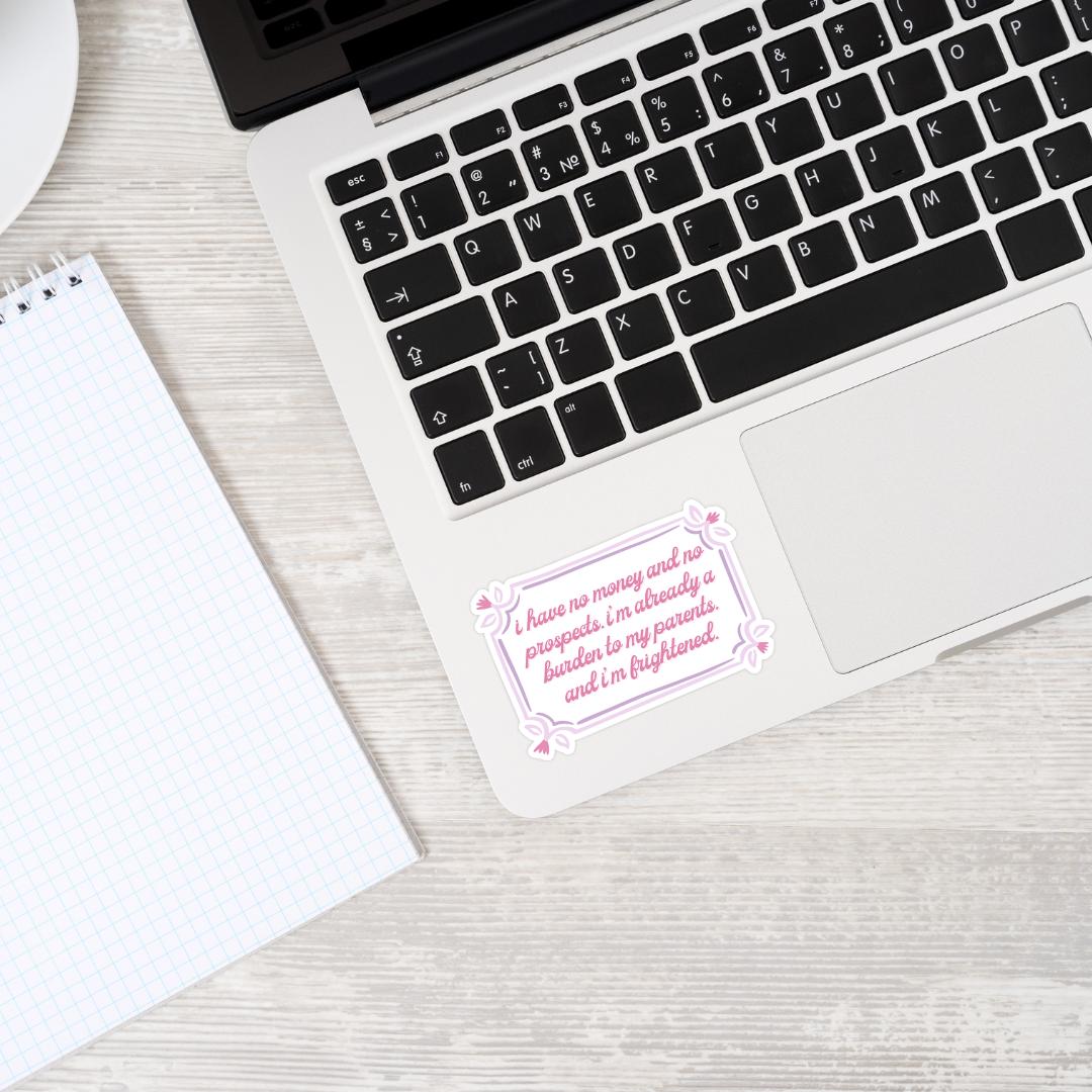 Pride and Prejudice Quote Sticker - Jane Austen Literary Meme Laptop Decal