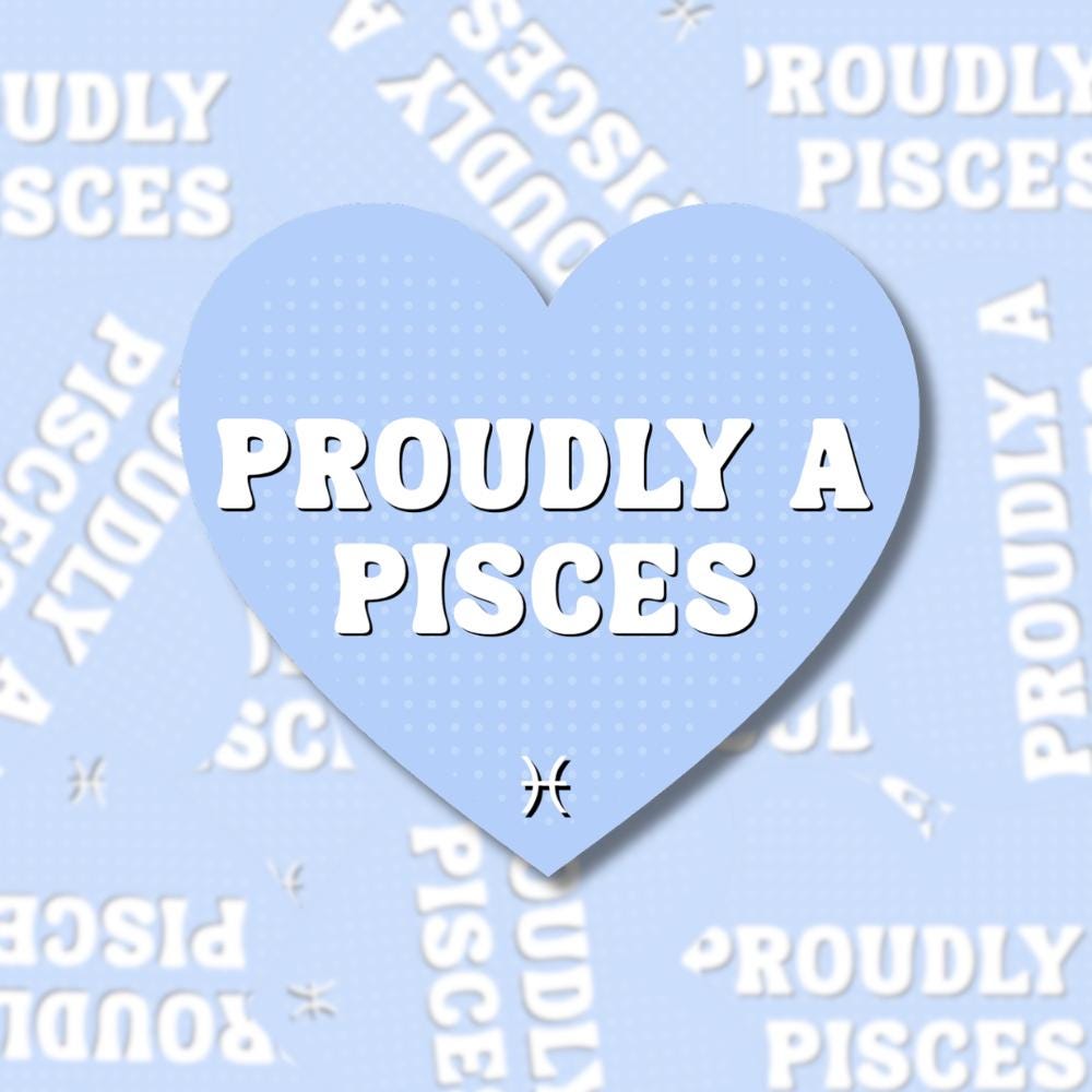 Proudly a Pisces Sticker - Zodiac Horoscope Astrology Water Sign Decal