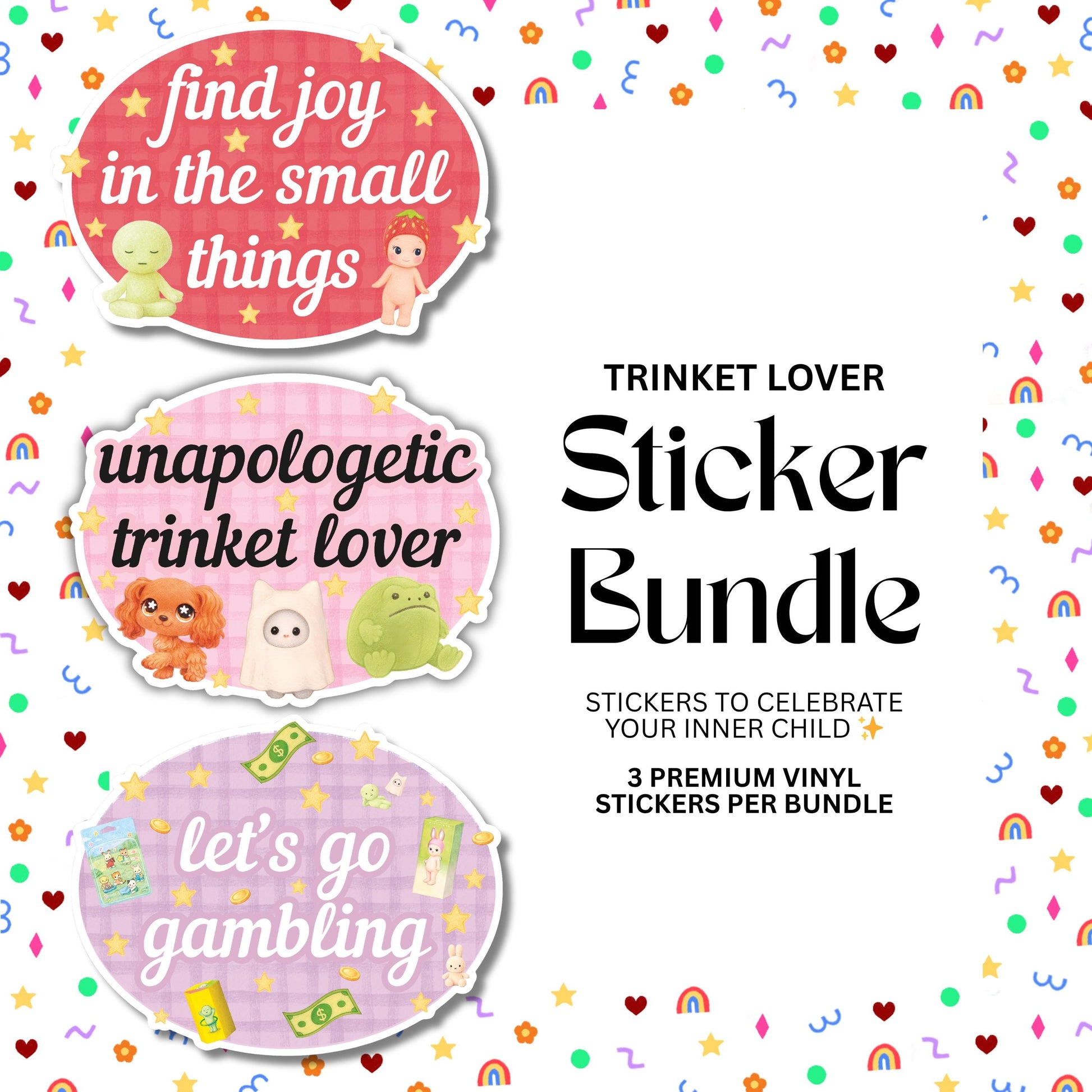 Trinket Lover Sticker Bundle – 3 Pack Collectors Vinyl Sticker Set